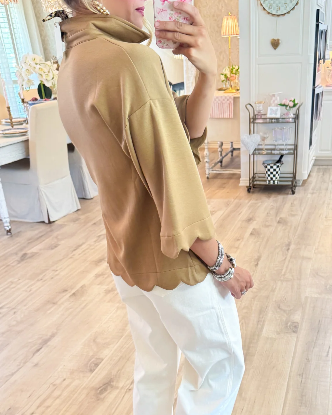 Scallop Edge Detail Solid Top – Effortlessly Chic & Feminine